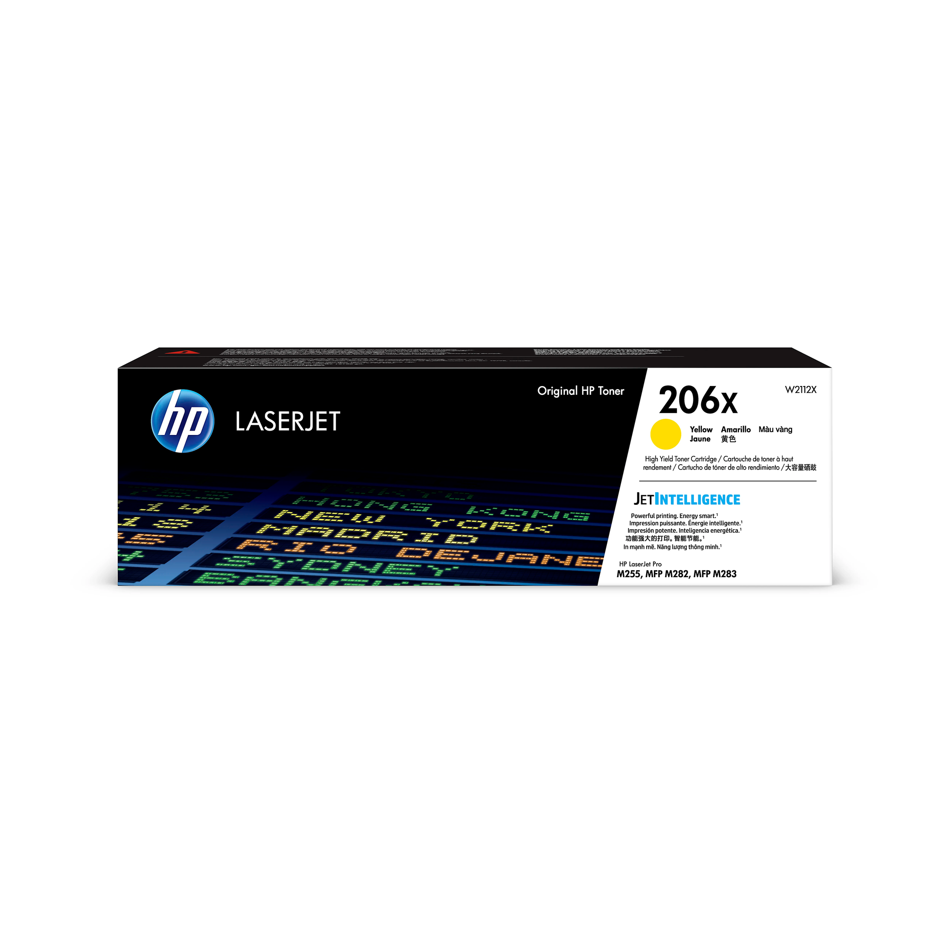 Genuine HP 206X High Yield Yellow Toner Cartridge, W2112X (2,450 pages) Image 1