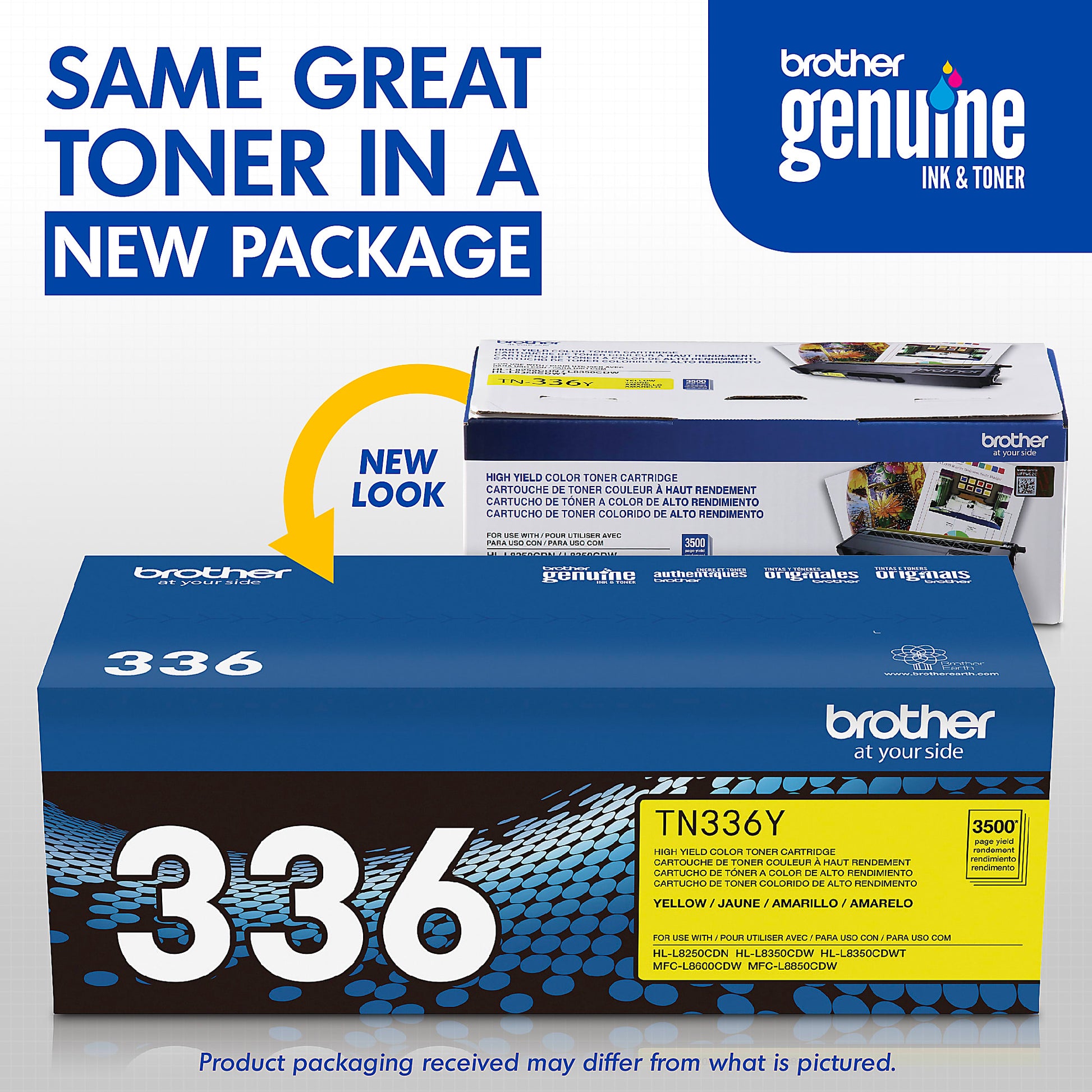 Genuine Brother TN-336Y High Yield Yellow Toner Cartridge (3,500 pages) Image 3