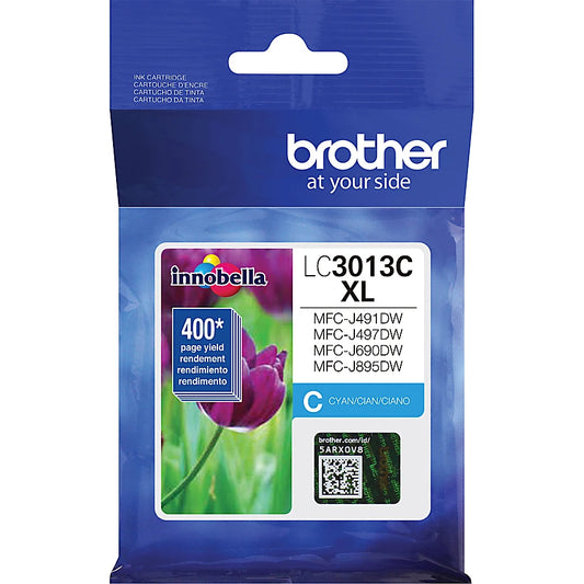 Genuine Brother LC3013C High Yield Cyan Ink Cartridge (400 pages)