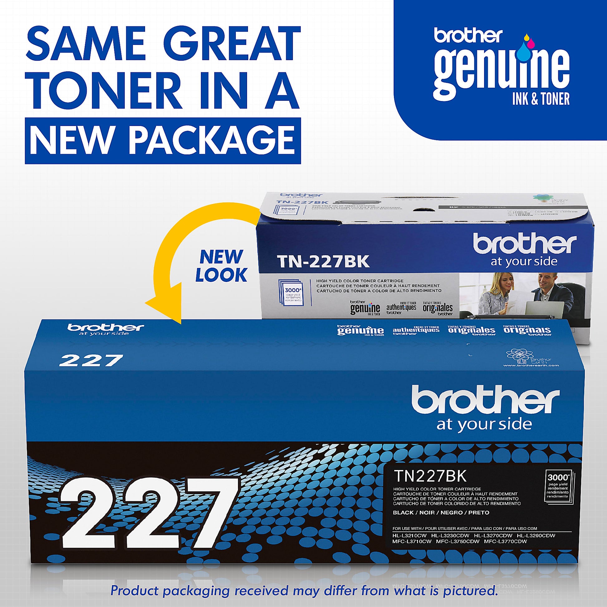 Genuine Brother TN227BK High Yield Black Toner Cartridge (3,000 pages) Image 3