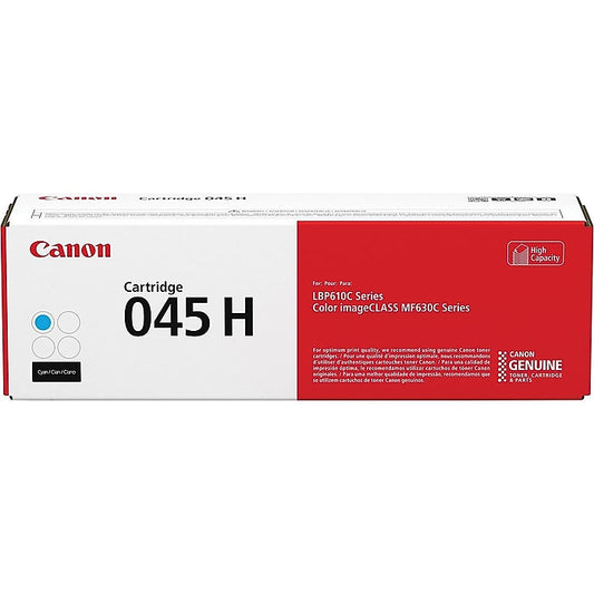 Genuine Canon 045H Cyan High Yield Cyan Toner Cartridge (2,200 pages)
