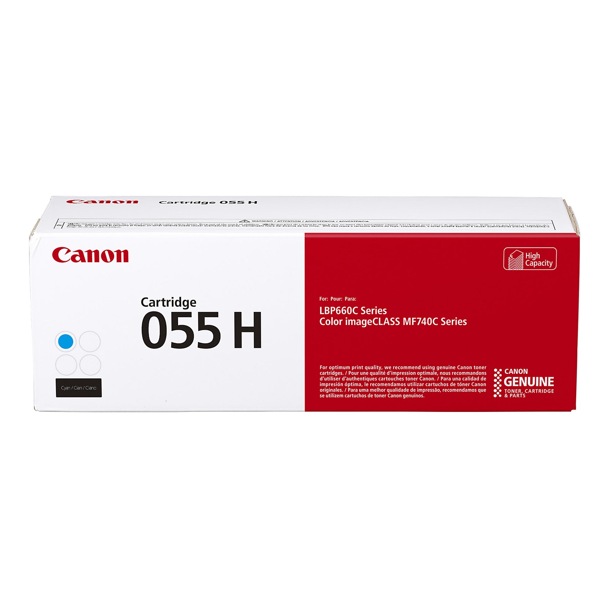 Genuine Canon 055H Cyan High Yield Cyan Toner Cartridge (5,900 pages) Image 1