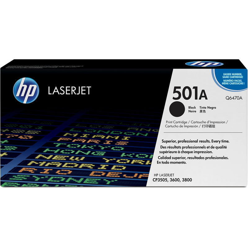 Genuine HP 501A Black Toner Cartridge, Q6470A (6,000 pages) Image 1