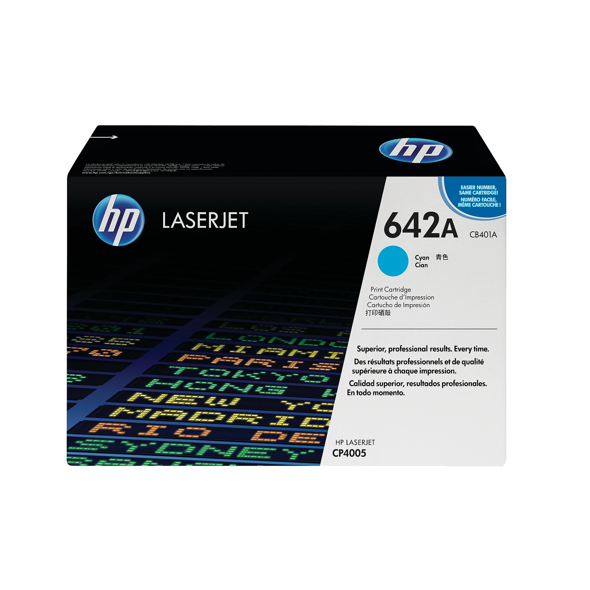 Genuine HP 642A Cyan Toner Cartridge, CB401A (7,500 pages)