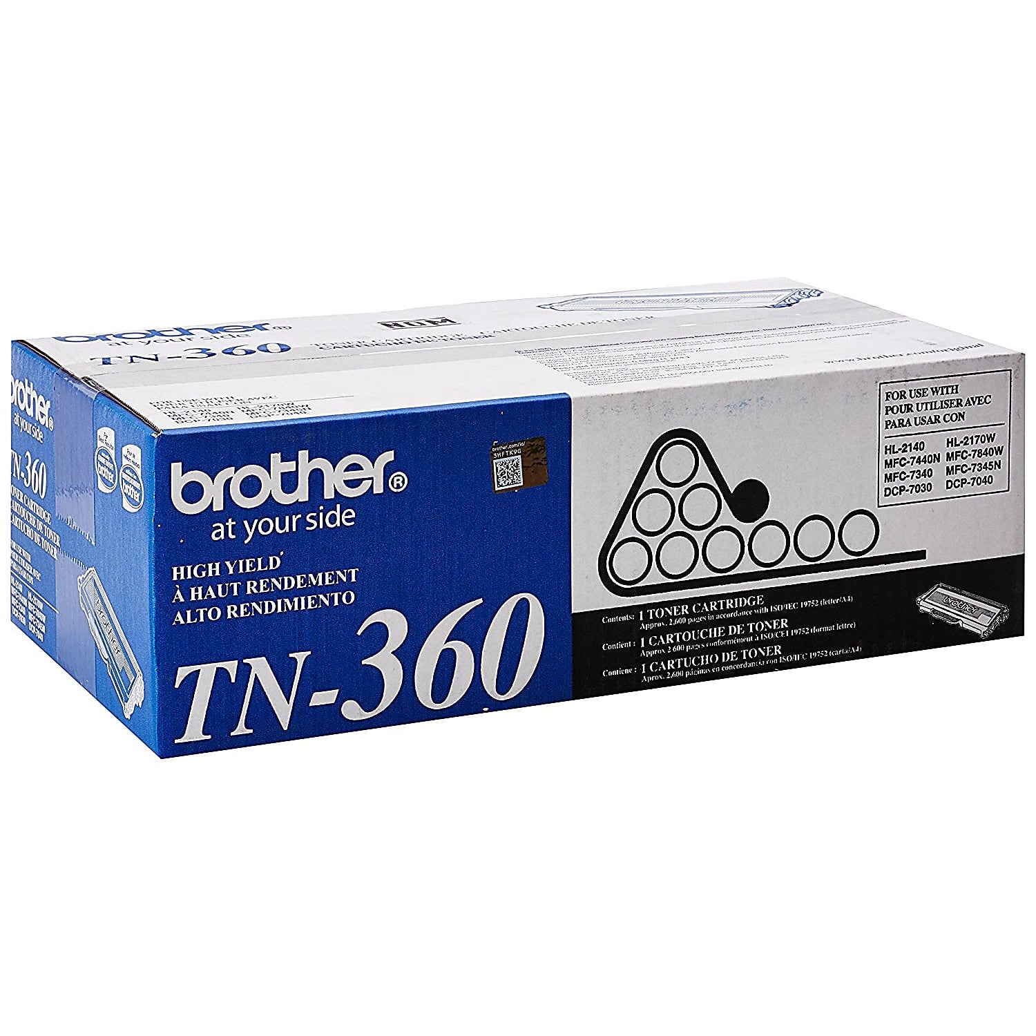 Genuine Brother TN360 High Yield Black Toner Cartridge (2,600 pages) Image 2