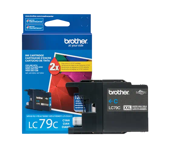 Genuine Brother LC79C Cyan Ink Cartridge (1,200 pages) Image 2