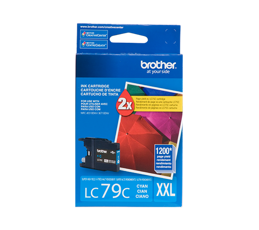 Genuine Brother LC79C Cyan Ink Cartridge (1,200 pages)