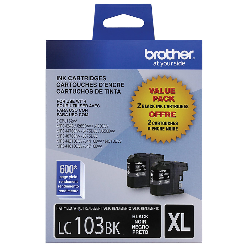 Genuine Brother LC1032PKS High Yield Black Ink Cartridge (600 pages)