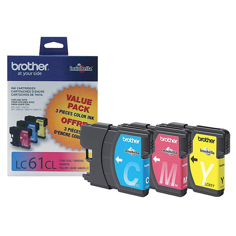 Genuine Brother LC613PKS Cyan, Magenta, Yellow Ink Cartridge (450 pages)