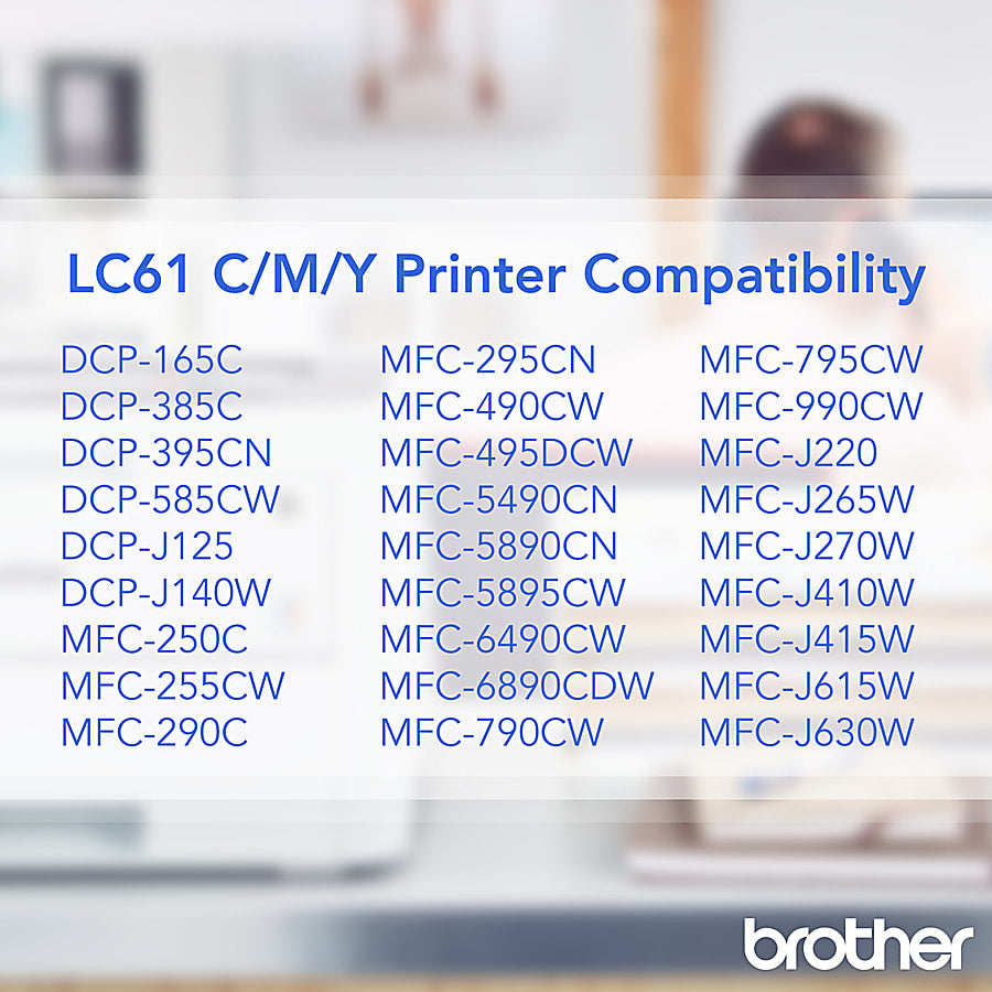 Genuine Brother LC613PKS Cyan, Magenta, Yellow Ink Cartridge (450 pages)