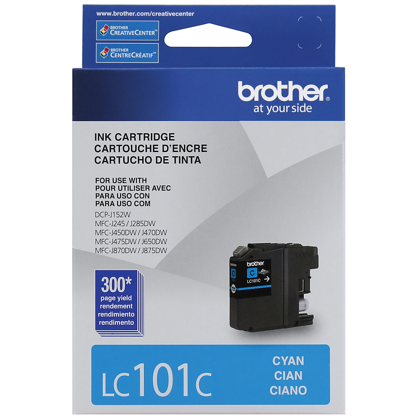 Genuine Brother LC101C Cyan Ink Cartridge (300 pages)