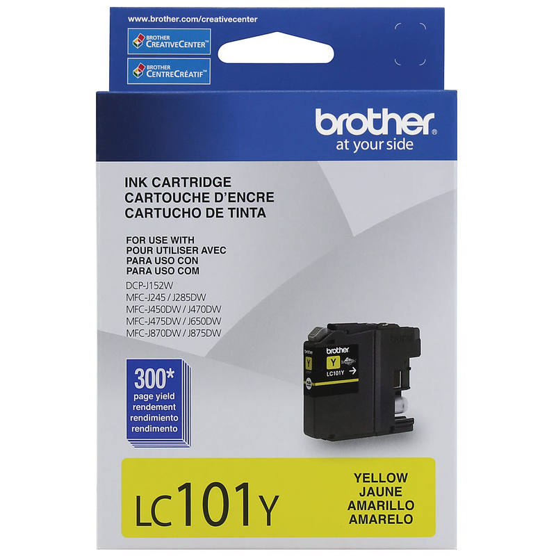 Genuine Brother LC101Y Yellow Ink Cartridge (300 pages)