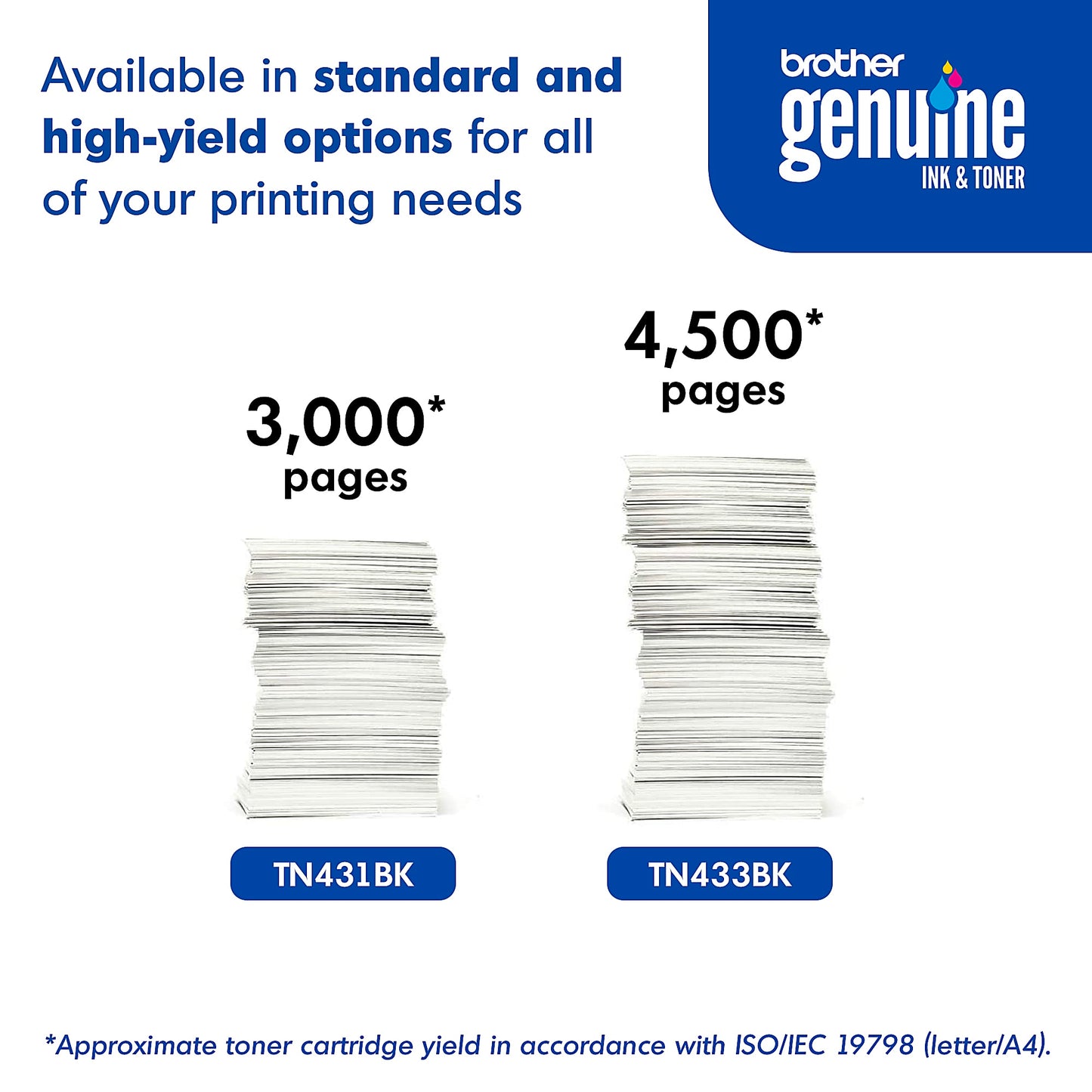 Genuine Brother TN431BK Black Toner Cartridge (3,000 pages)