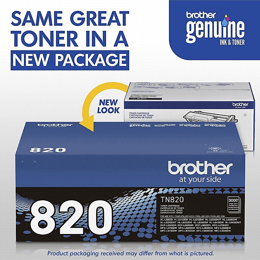 Genuine Brother TN820 Black Toner Cartridge (3,000 pages)