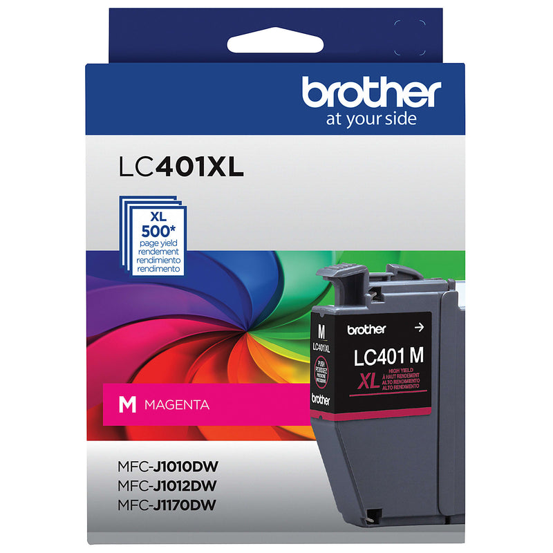 Genuine Brother LC401XLM High Yield Magenta Ink Cartridge (500 pages)