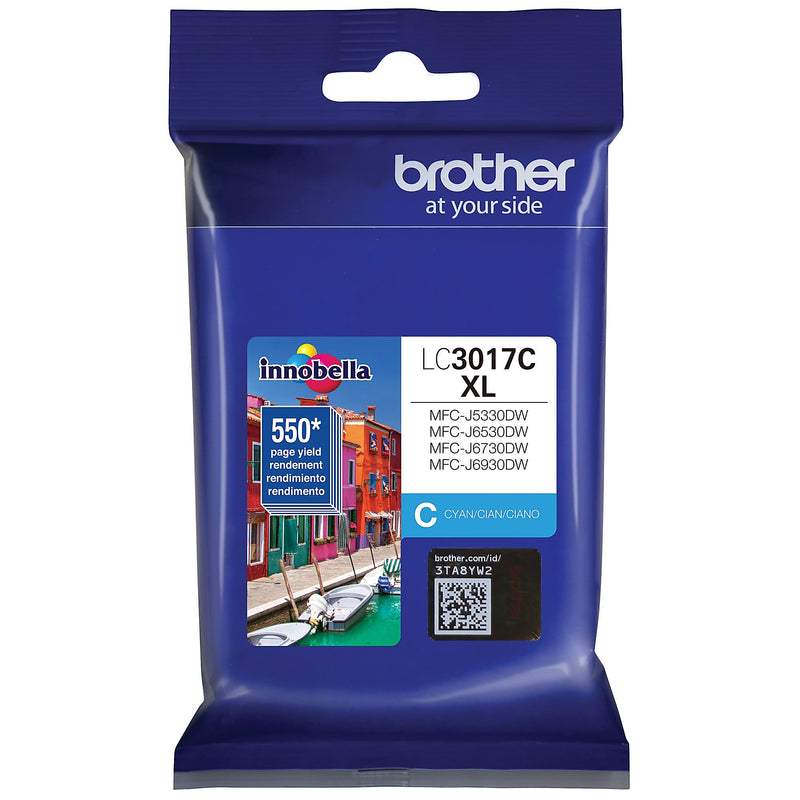 Genuine Brother LC3017C Cyan Ink Cartridge (550 pages)