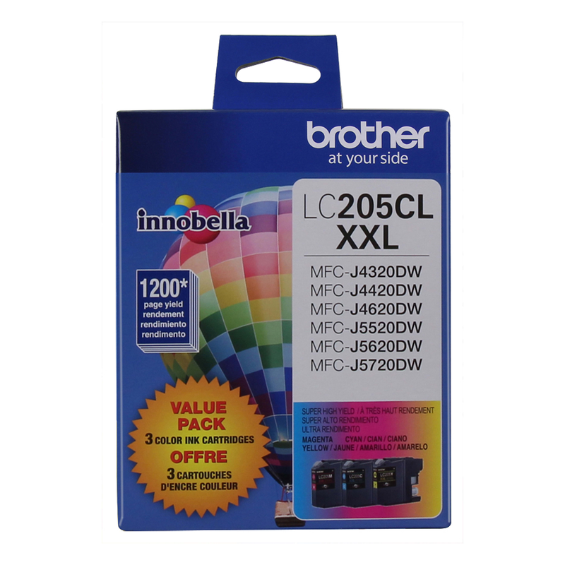 Genuine Brother LC2053PKS Cyan, Magenta, Yellow Ink Cartridge (1,200 pages)