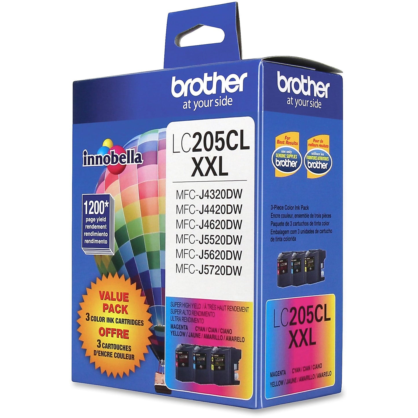 Genuine Brother LC2053PKS Cyan, Magenta, Yellow Ink Cartridge (1,200 pages)
