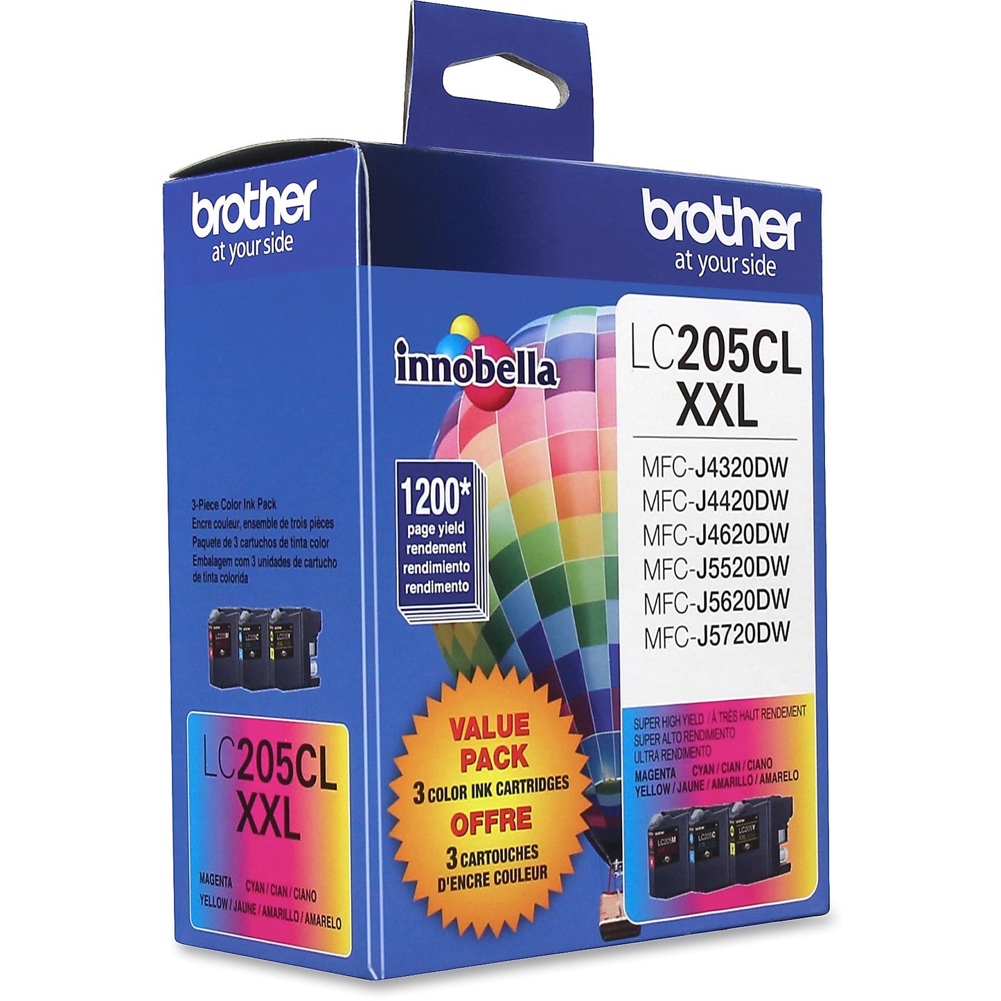 Genuine Brother LC2053PKS Cyan, Magenta, Yellow Ink Cartridge (1,200 pages)