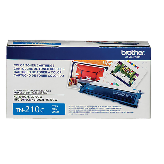 Genuine Brother TN210C Cyan Toner Cartridge (1,400 pages)