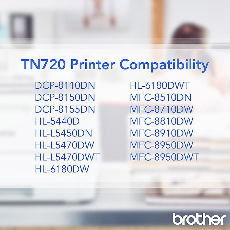 Genuine Brother TN720 Black Toner Cartridge (3,000 pages)