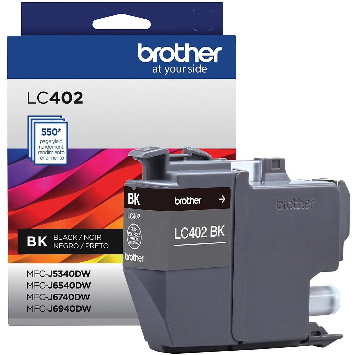 Genuine Brother LC402BK Black Ink Cartridge (550 pages)