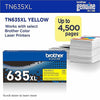 Genuine Brother TN635XLY Yellow Toner Cartridge (4,500 pages)