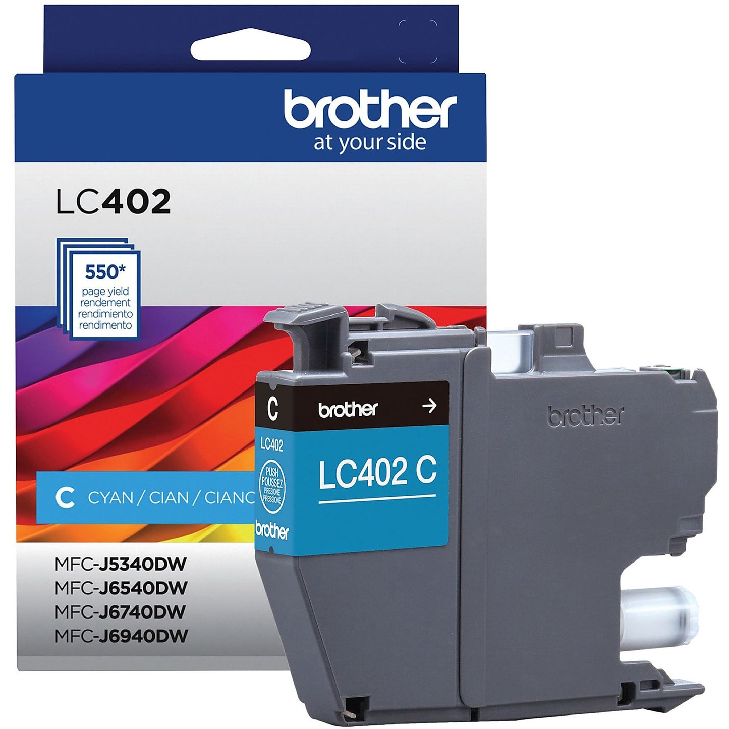 Genuine Brother LC402C Cyan Ink Cartridge (550 pages)