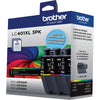 Genuine Brother LC401XL3PKS High Yield Cyan, Magenta, Yellow Ink Cartridge (500 pages)