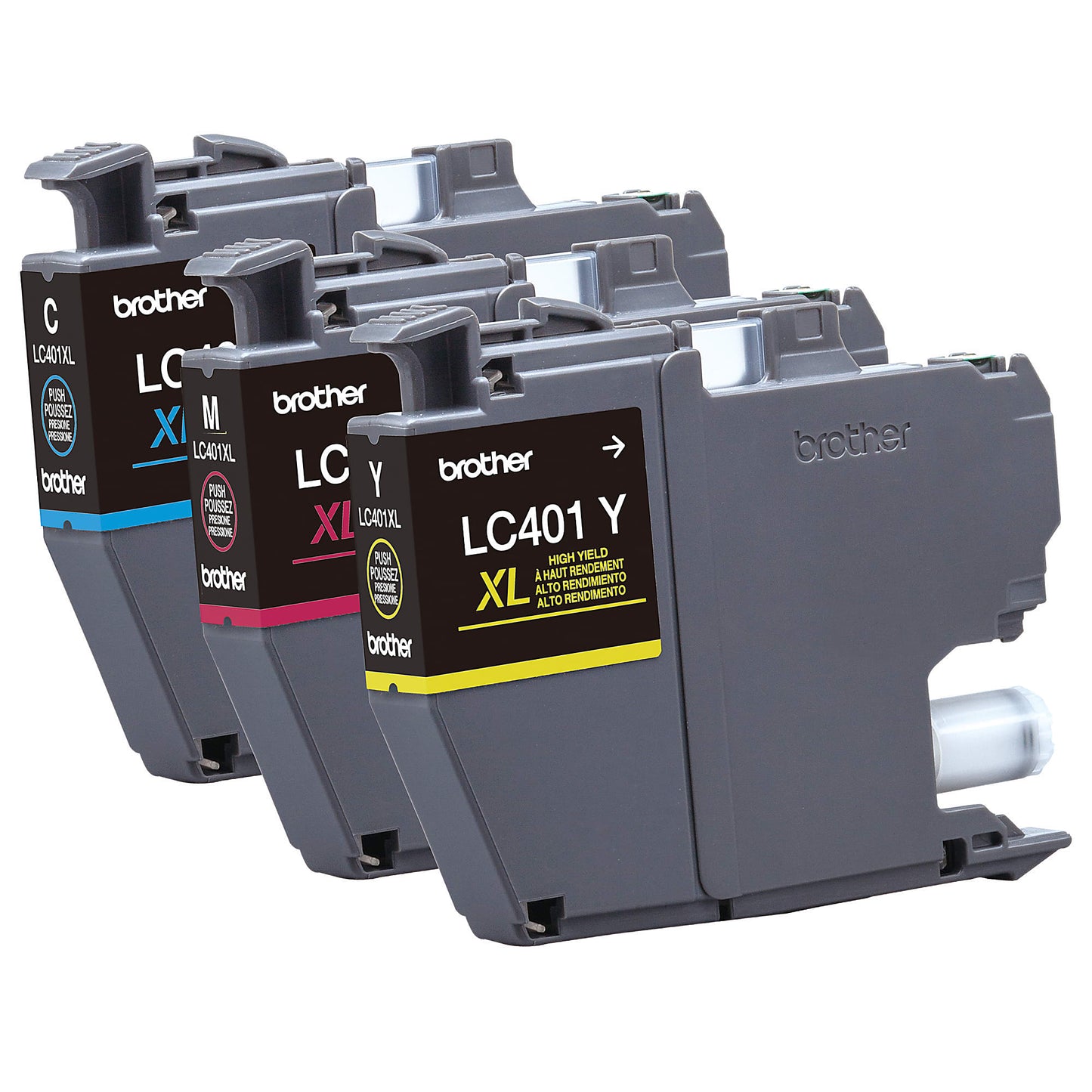 Genuine Brother LC401XL3PKS High Yield Cyan, Magenta, Yellow Ink Cartridge (500 pages)