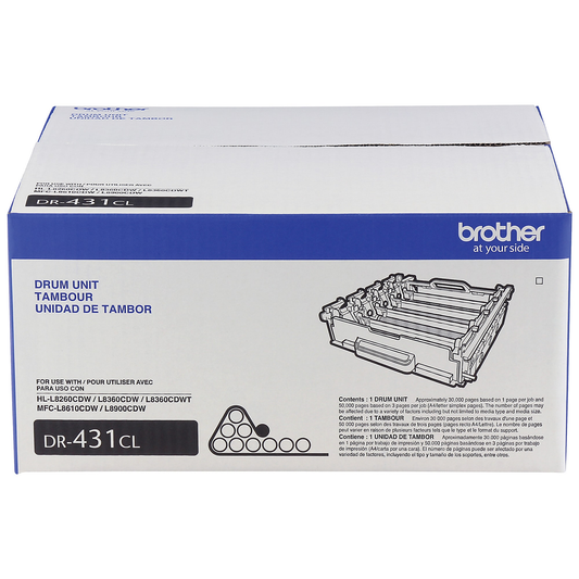 Genuine Brother DR431CL Black, Cyan, Magenta, Yellow Drum Unit (30,000 pages)