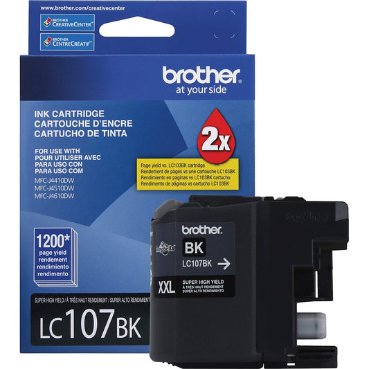 Genuine Brother LC107BK Black Ink Cartridge (1,200 pages)