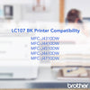 Genuine Brother LC107BK Black Ink Cartridge (1,200 pages)