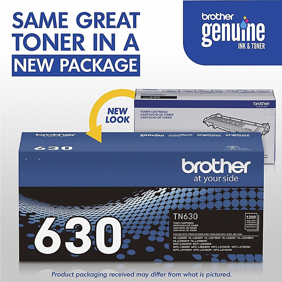 Genuine Brother TN630 Black Toner Cartridge (1,200 pages)