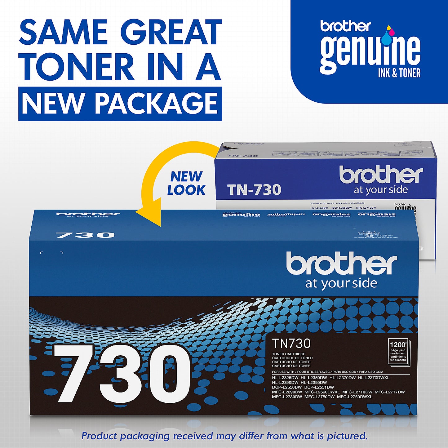 Genuine Brother TN730 Black Toner Cartridge (1,200 pages)
