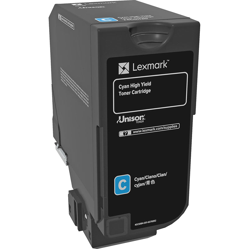 Genuine Lexmark 74C0H20 High Yield Cyan Toner Cartridge (12,000 pages)