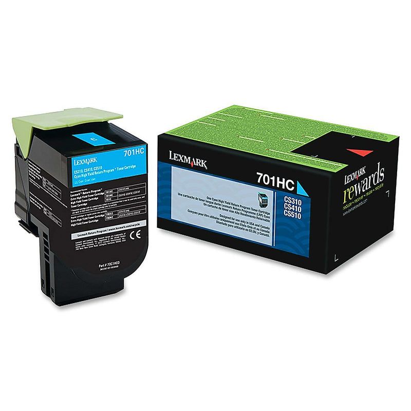 Genuine Lexmark 70C1HC0 Cyan Toner Cartridge (3,000 pages) Return Program