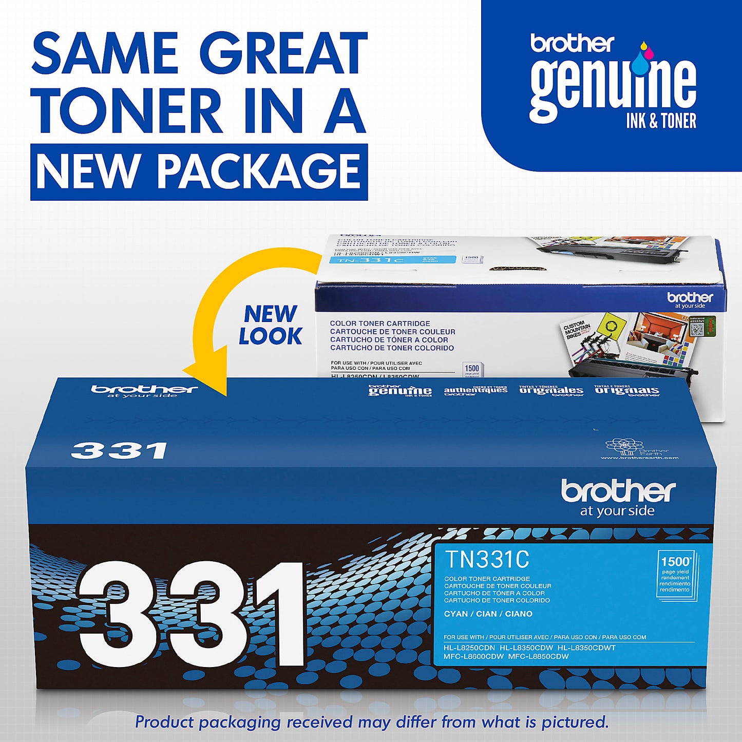 Genuine Brother TN331C Cyan Toner Cartridge (1,500 pages)