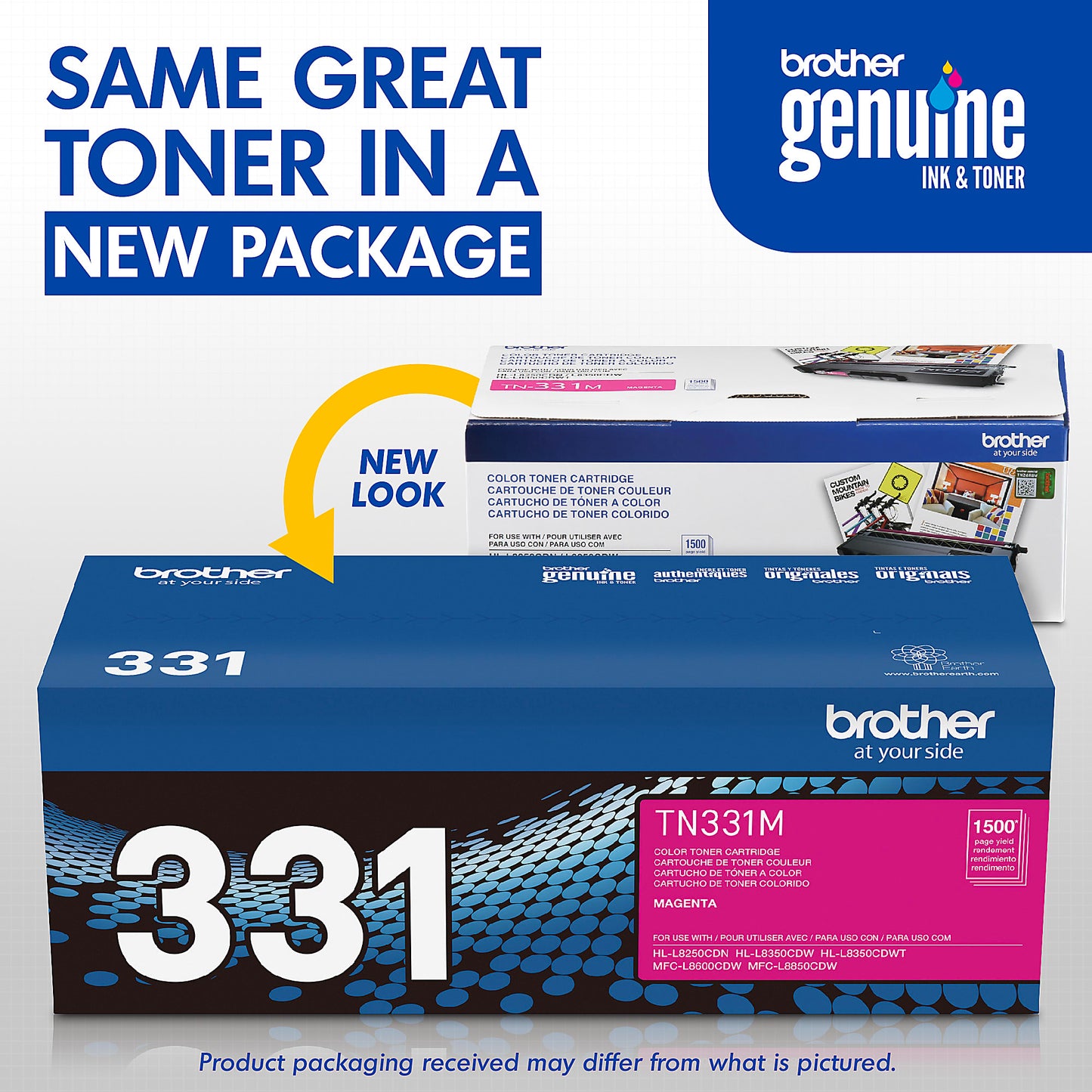 Genuine Brother TN331M Magenta Toner Cartridge (1,500 pages)