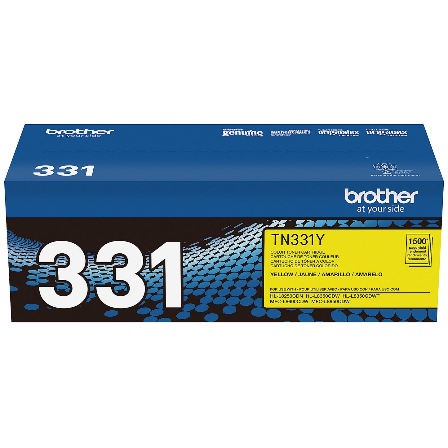 Genuine Brother TN331Y Yellow Toner Cartridge (1,500 pages)