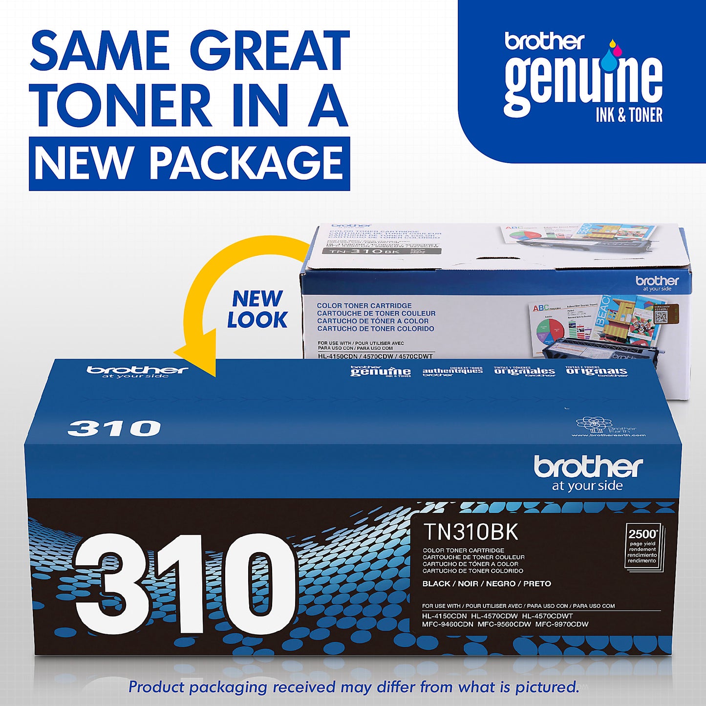 Genuine Brother TN310BK Black Toner Cartridge (2,500 pages)