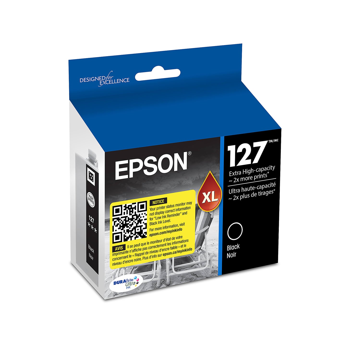 Genuine Epson T127120 Black Ink Cartridge (1,000 pages)