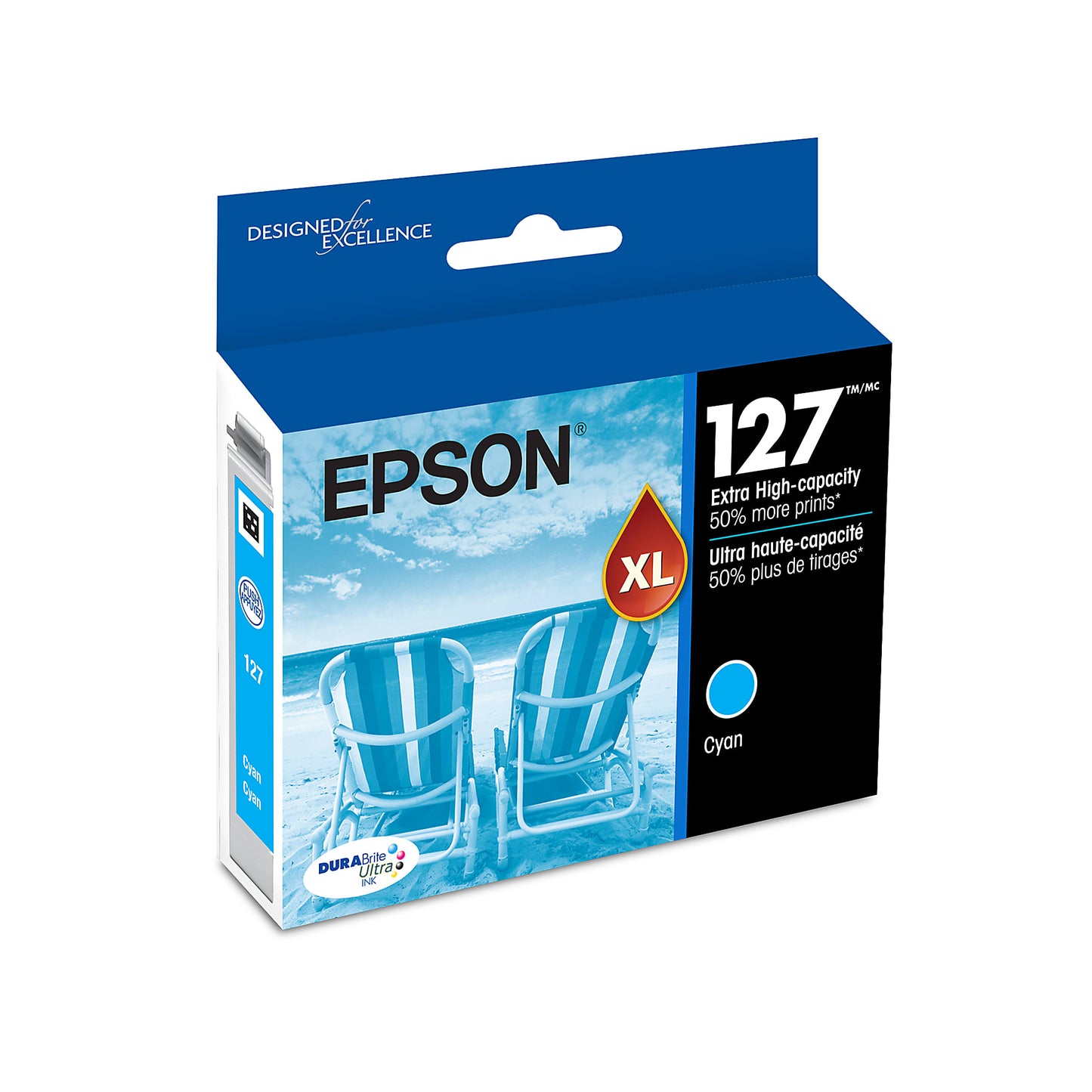 Genuine Epson T127220 Cyan Ink Cartridge (755 pages)