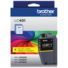 Genuine Brother LC401Y Yellow Ink Cartridge (200 pages)