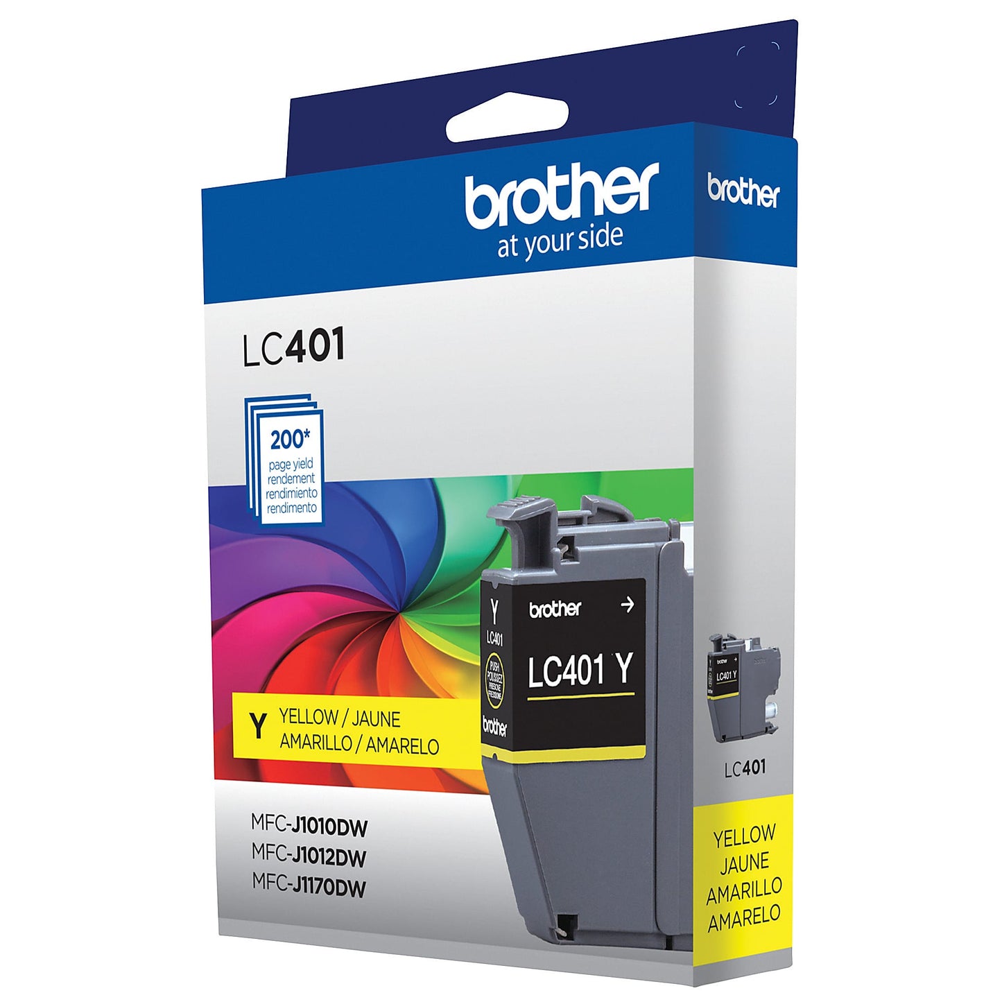 Genuine Brother LC401Y Yellow Ink Cartridge (200 pages)
