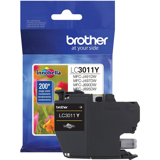 Genuine Brother LC3011Y Yellow Ink Cartridge (200 pages)