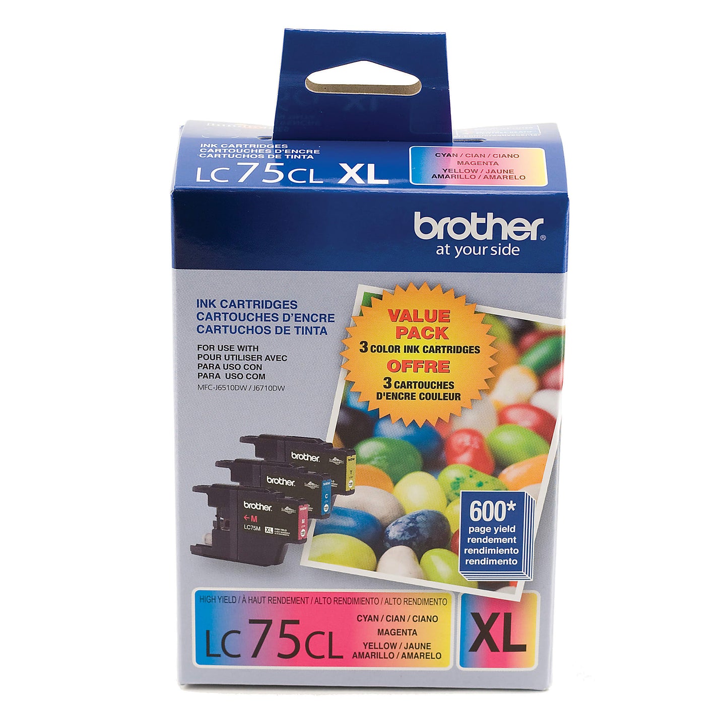 Genuine Brother LC753PKS Cyan, Magenta, Yellow Ink Cartridge (300 pages)
