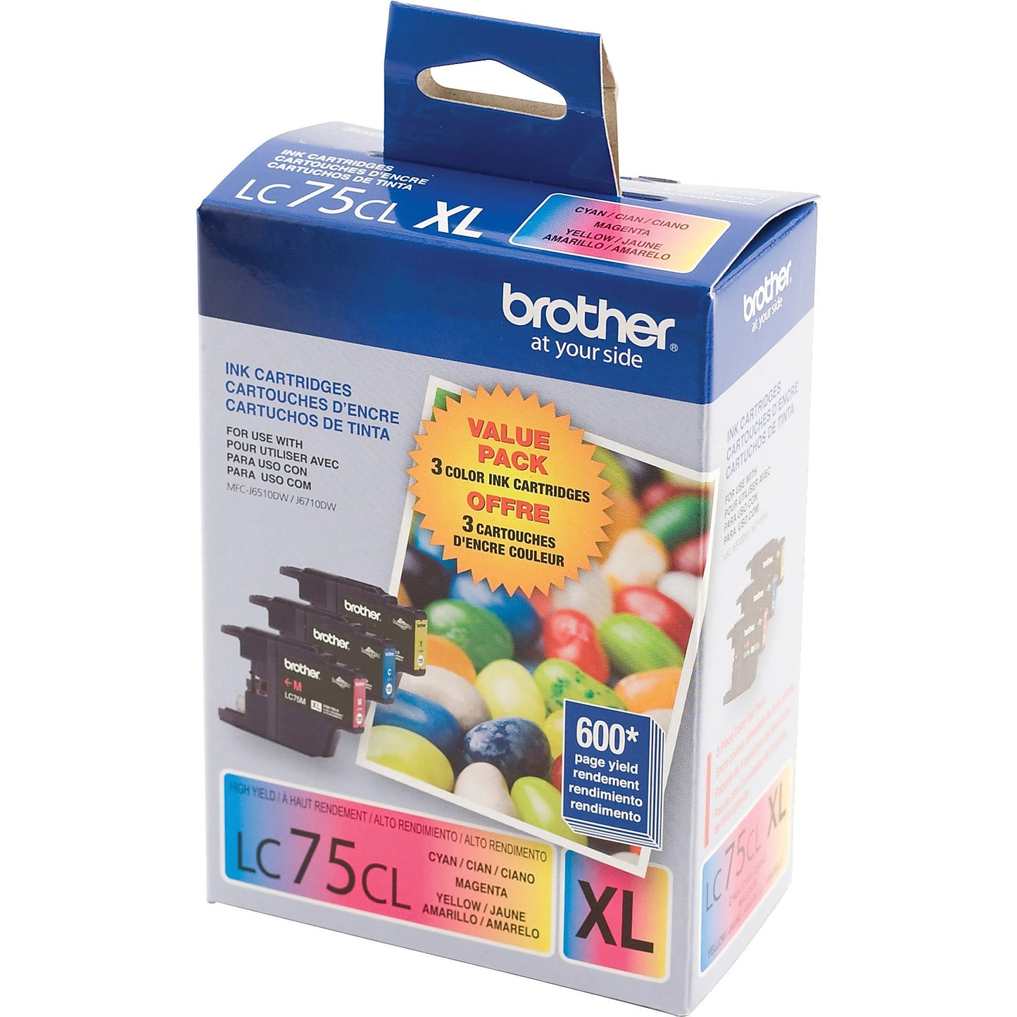Genuine Brother LC753PKS Cyan, Magenta, Yellow Ink Cartridge (300 pages)