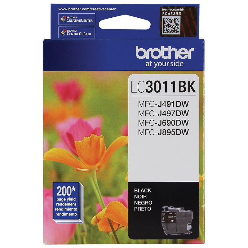 Genuine Brother LC3011BK Black Ink Cartridge (200 pages)