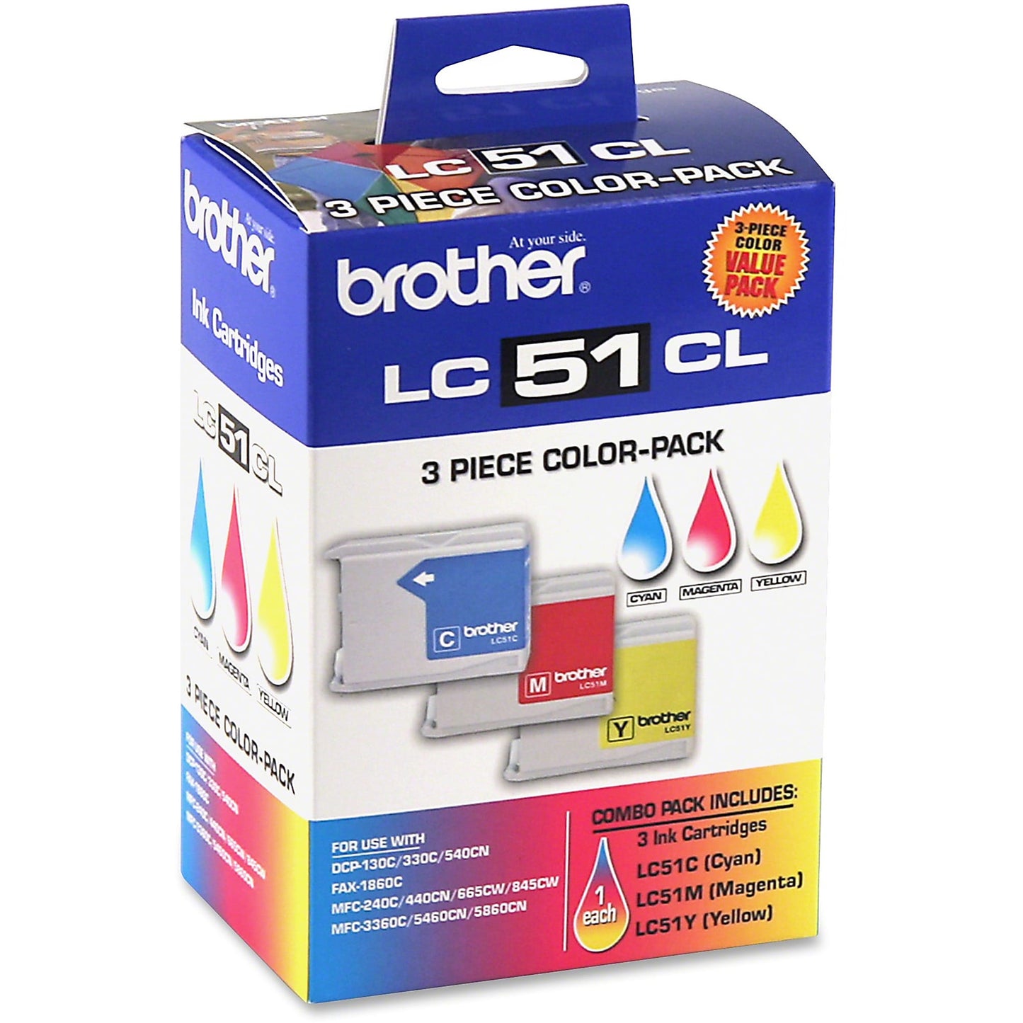 Genuine Brother LC513PKS Cyan, Magenta, Yellow Ink Cartridge (500 pages)